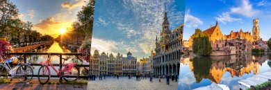 Circuito por Ámsterdam, Bruselas y Brujas con vuelos y desayunos incluidos