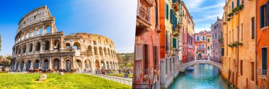 Roma-Venecia con vuelos ¡Y desayunos incluidos!