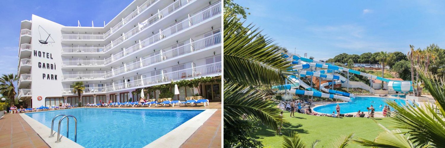 Verano en Lloret de Mar con toboganes en hotel 4*