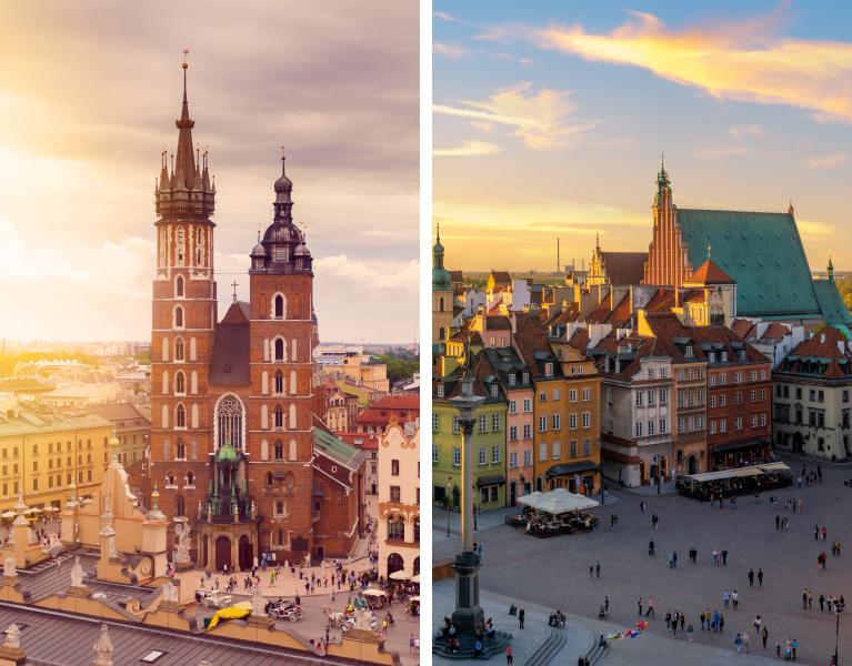 Tu ruta por Polonia: Cracovia y Varsovia con vuelos incluidos