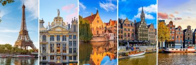 Circuito completo: París, Bruselas, Gante, Brujas y Ámsterdam ¡vuelos incluidos!