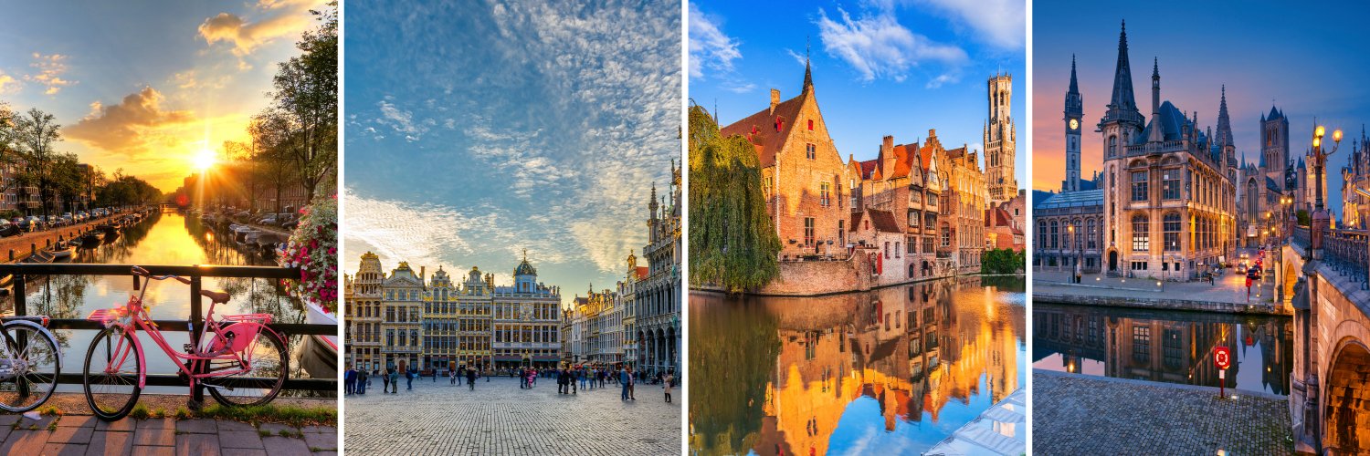 Circuito por Ámsterdam, Bruselas, Brujas y Gante con vuelos y desayunos incluidos