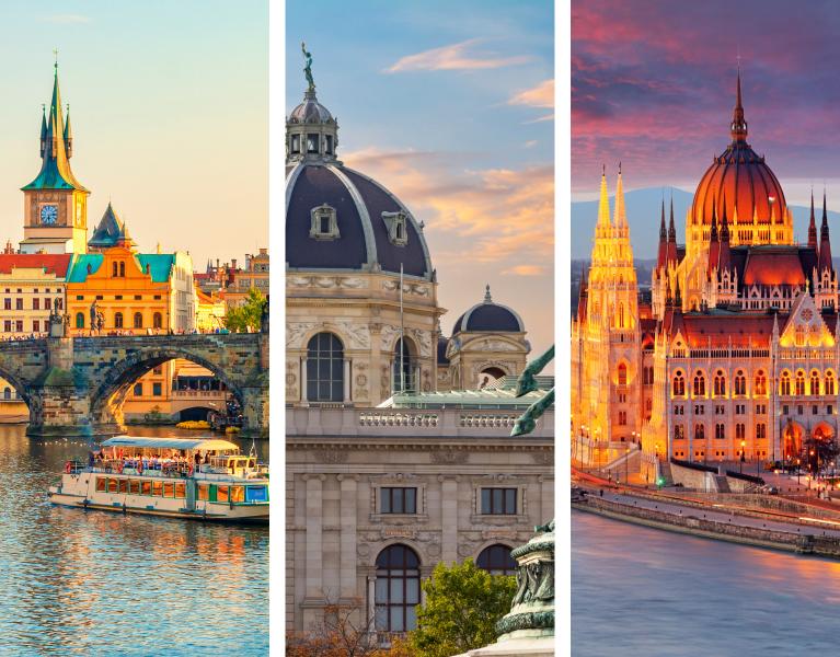 El triángulo dorado de Europa: Budapest, Praga y Viena con vuelos incluidos