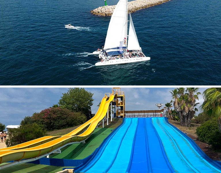 ¡Cambrils con extra de adrenalina! Tú eliges: catamarán o Aquopolis