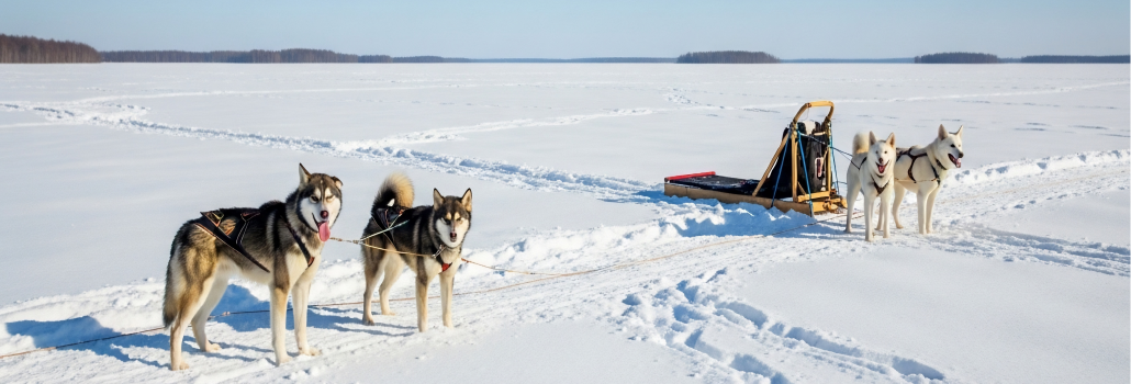 Ruka: safari de animales árticos: perros árticos y renos
